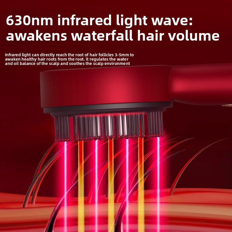 Electric Scalp Massager Comb with Red Light Therapy