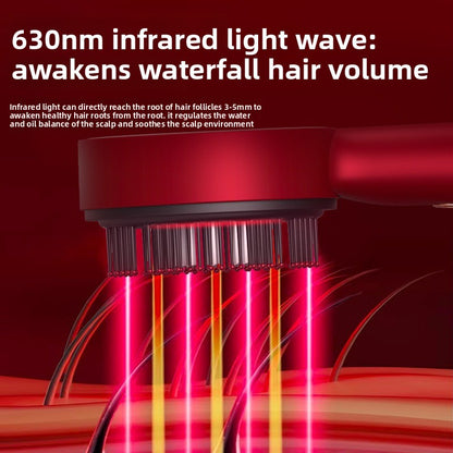 Electric Scalp Massager Comb with Red Light Therapy
