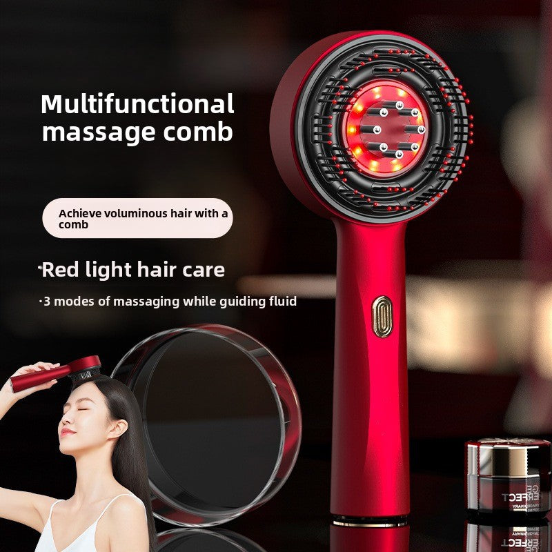 Electric Scalp Massager Comb with Red Light Therapy